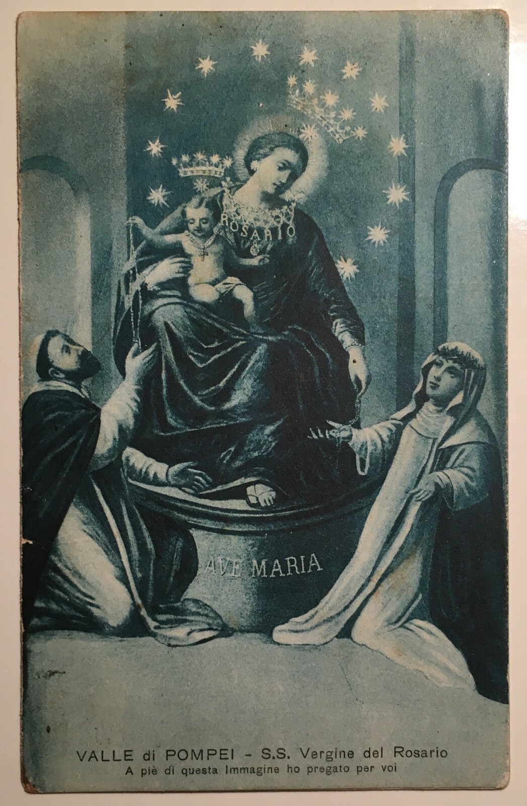 Stampa Popolare Devozionale: Madonna Del Rosario, Pompei, Cinquantenario E Vedute