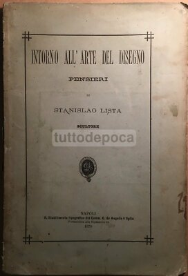 Arte Napoletana Dell'800. Scultura E Disegno. Stanislao Lista, 1879