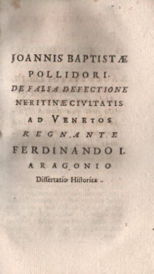 Puglia, Salento, Nardò, Lecce, Taranto, Venezia. Pollidori, Cassinello, Genealogia, '700