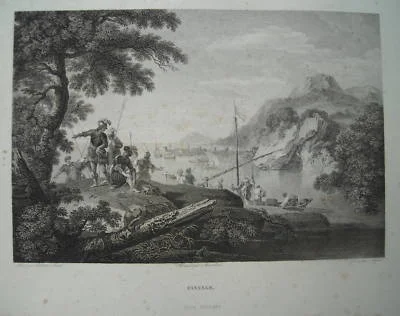 Veduta Portuale da Salvator Rosa, Incisione Niquet