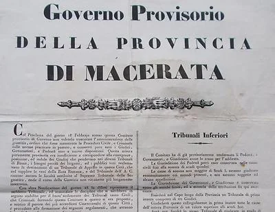 Manifesto del Governo Provvisorio di Macerata, 1831