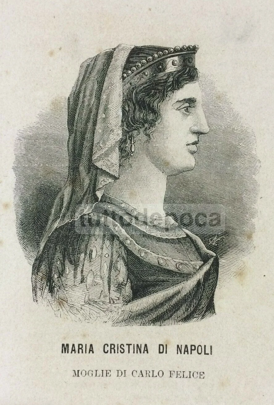 Ritratto Xilografico di Maria Cristina di Napoli, foto 3 di 3