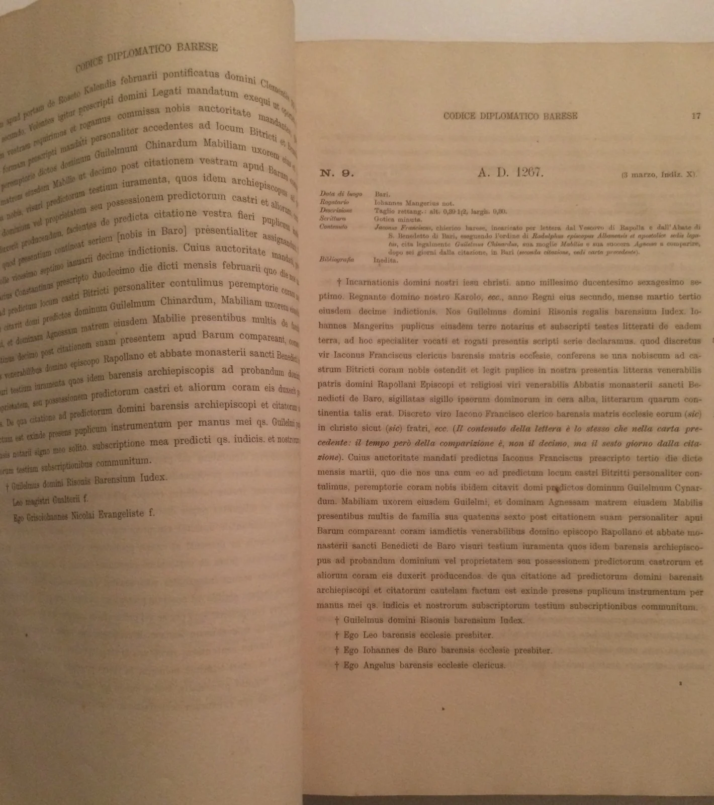 Codice Diplomatico Barese, Volume Secondo, Bari 1899, foto 9 di 12