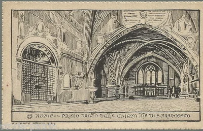Cartolina dell'Interno di San Francesco ad Assisi, Galli