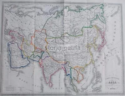 Carta Generale dell'Asia di Cesare Maggi, Torino 1851