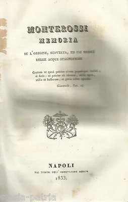 Monterossi, Acque Stagnotiche Terapeutiche, Napoli 1833