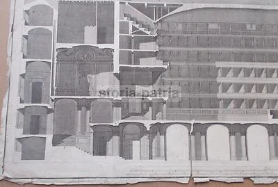 Spaccato Geometrico per Lunghezza di un Teatro, Acquaforte, foto 3 di 4