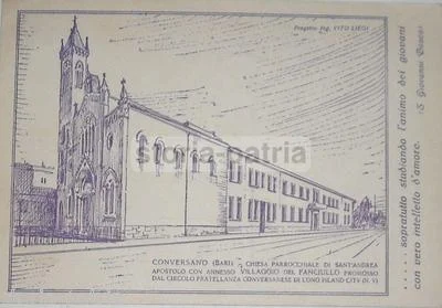 Cartolina del Progetto Liegi per Sant'andrea a Conversano, 1953
