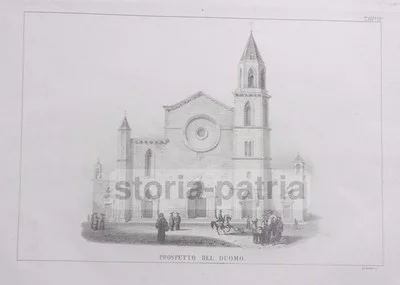 Prospetto del Duomo di Lucera, Litografia Richter