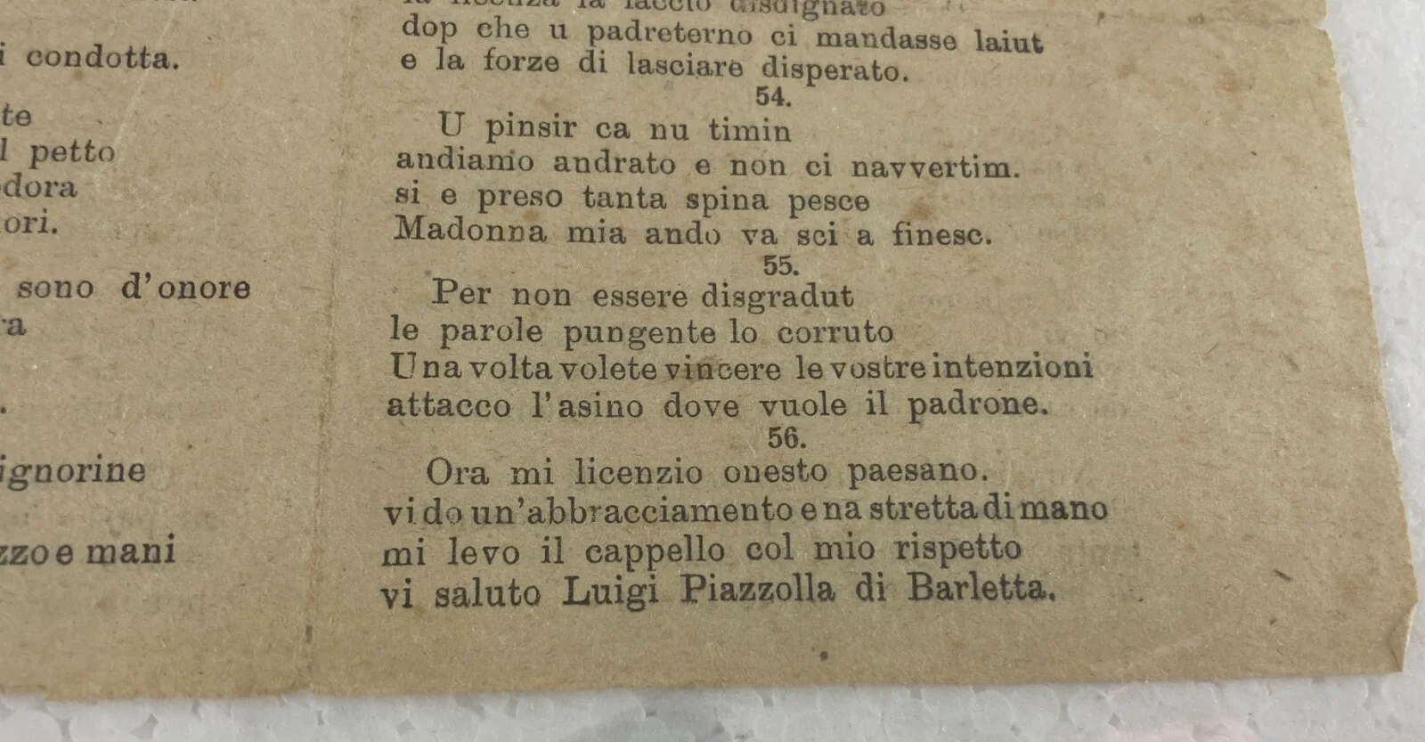 Piazzolla, Nuovo Concerto, Foglio Volante di Barletta, foto 3 di 4