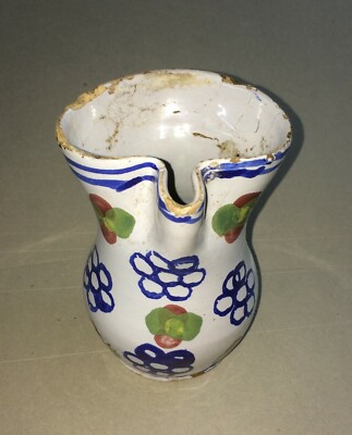 Artistica Ceramica Popolare: Mini Boccale Da Vino Floreale, Abruzzo, Palena O Castelli
