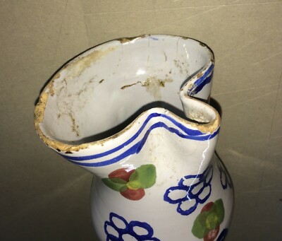 Artistica Ceramica Popolare: Mini Boccale Da Vino Floreale, Abruzzo, Palena O Castelli