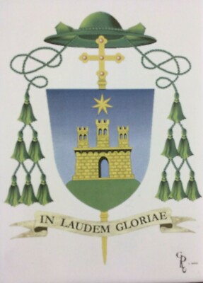 Araldica: Stemma Vescovile In Ceramica Policroma, Vescovo Vito Angiuli (Ugento Leuca)