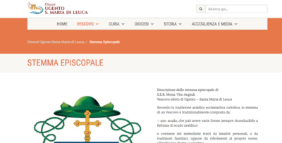 Araldica: Stemma Vescovile In Ceramica Policroma, Vescovo Vito Angiuli (Ugento Leuca)