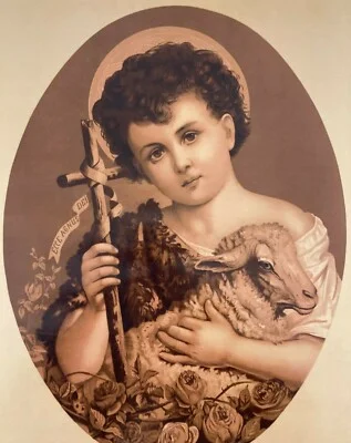 Arte Devozionale: Stampa Decorativa Antica Di San Giovannino, Bassano, Veneto, foto 2 di 8