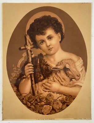 Arte Devozionale: Stampa Decorativa Antica Di San Giovannino, Bassano, Veneto, foto 8 di 8