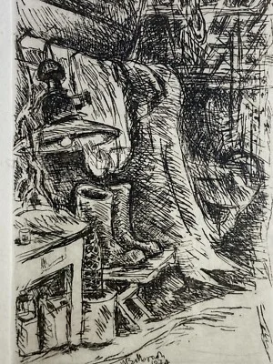 Mario Bellagamba, Capanno Di Pesca, Incisione All'Acquaforte, 1974