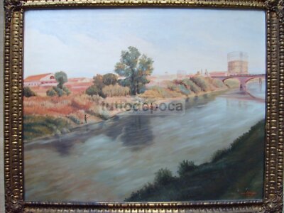 Veduta Di Roma Con Gasometro Luigi Ercolani Olio Su Tela, 1965