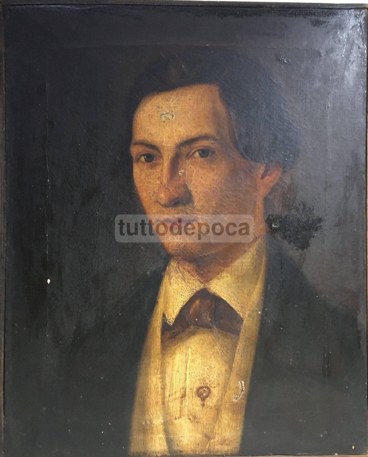Ritratto Di Personaggio Pugliese, Artista Dell'800, Napoli, De Gregorio Parisi