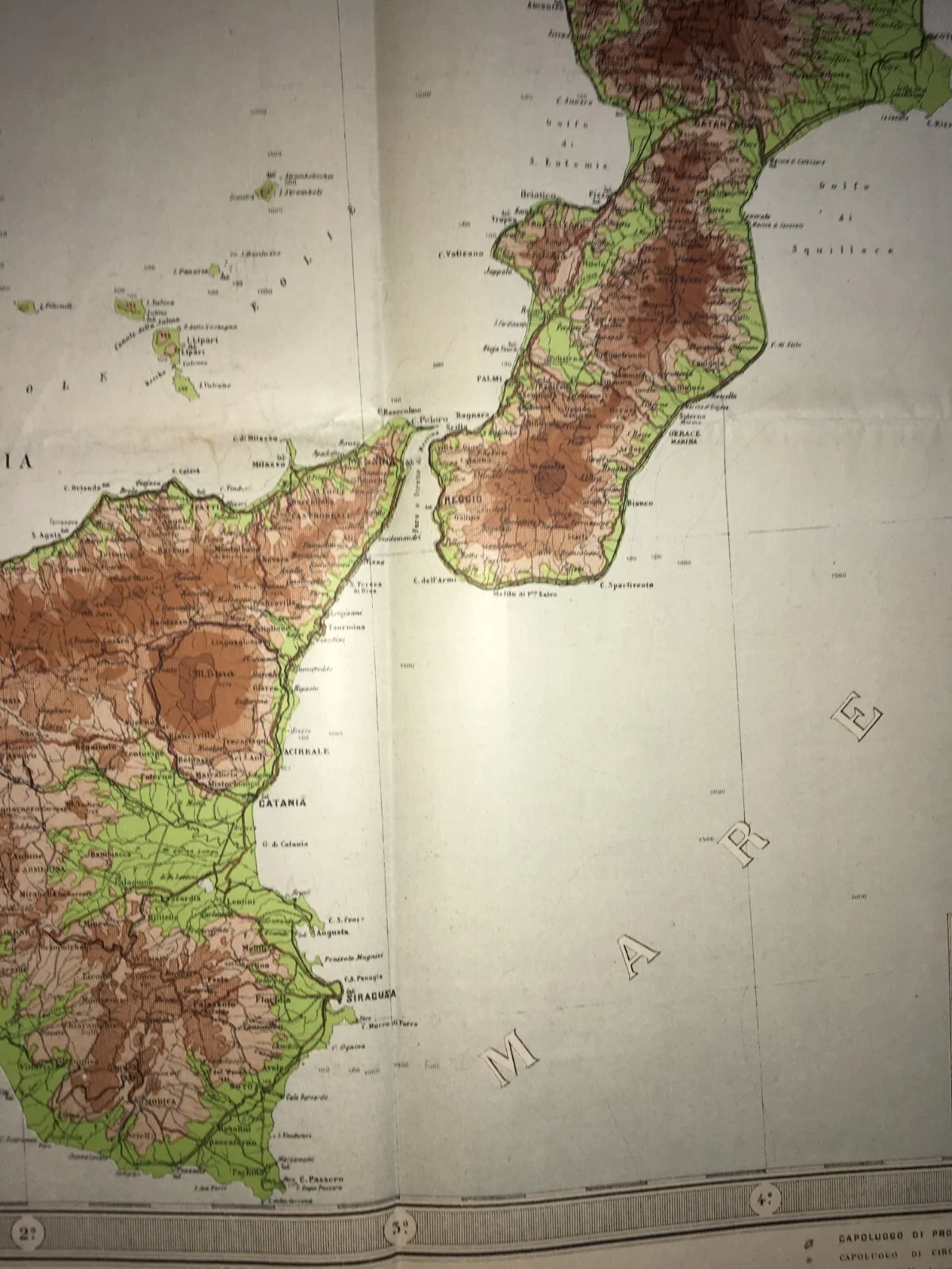 Grande Mappa Geografica, Geofisica E Ipsometrica d'Italia, 1921, foto 11 di 17