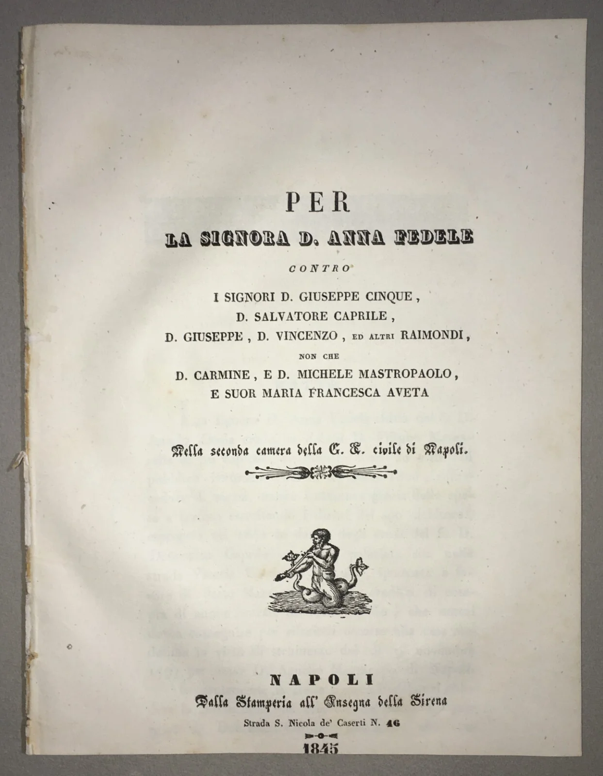 Giuridica Napoletana: Antica Allegazione Fedele, Cinque, Caprile, Raimondi, Aveta 1845, foto 5 di 7
