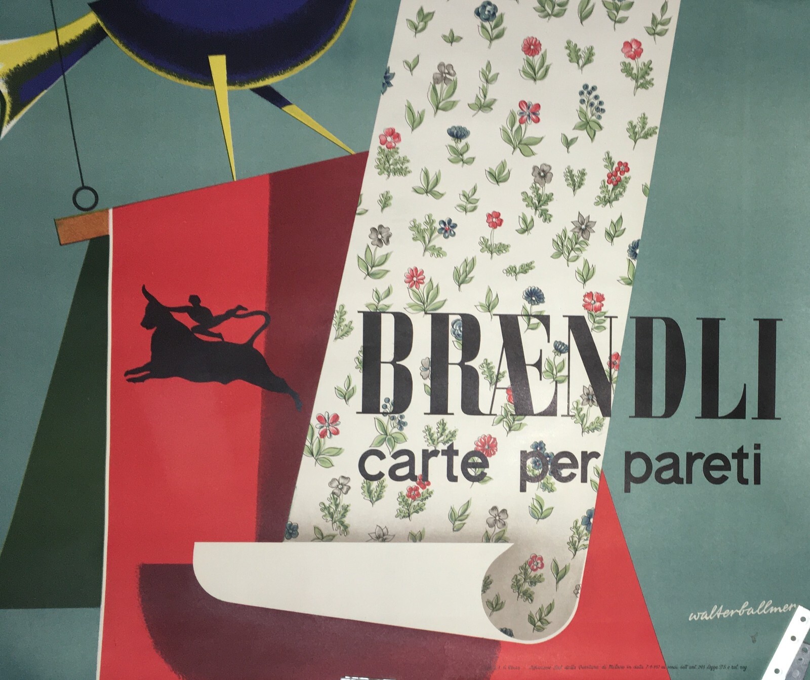 Arredamento, Carte Da Parati Braendli, Manifesto Pubblicitario Di Walter Ballmer