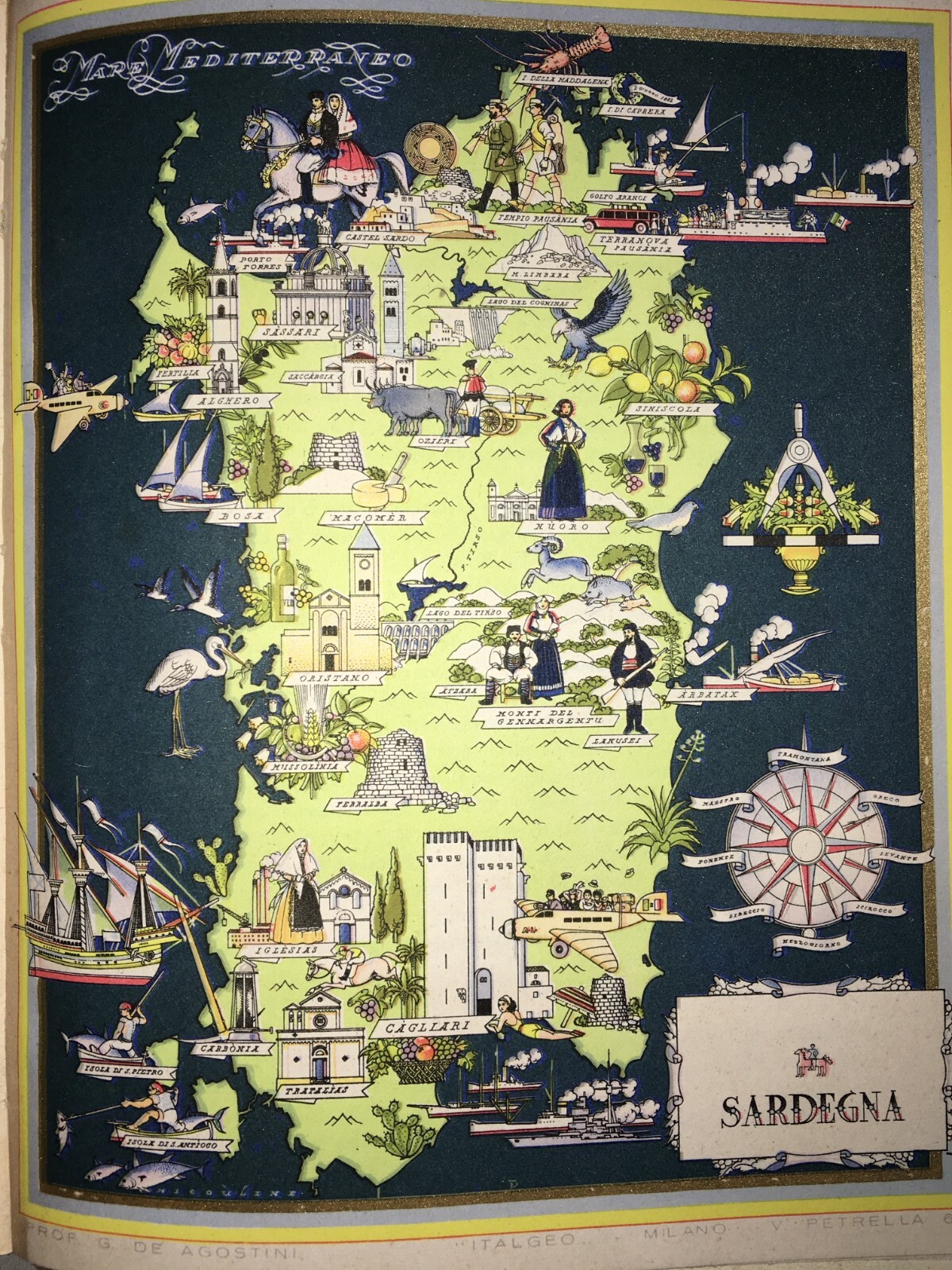 Mappa Artistica Della Sardegna Di Vsevolod Nicouline