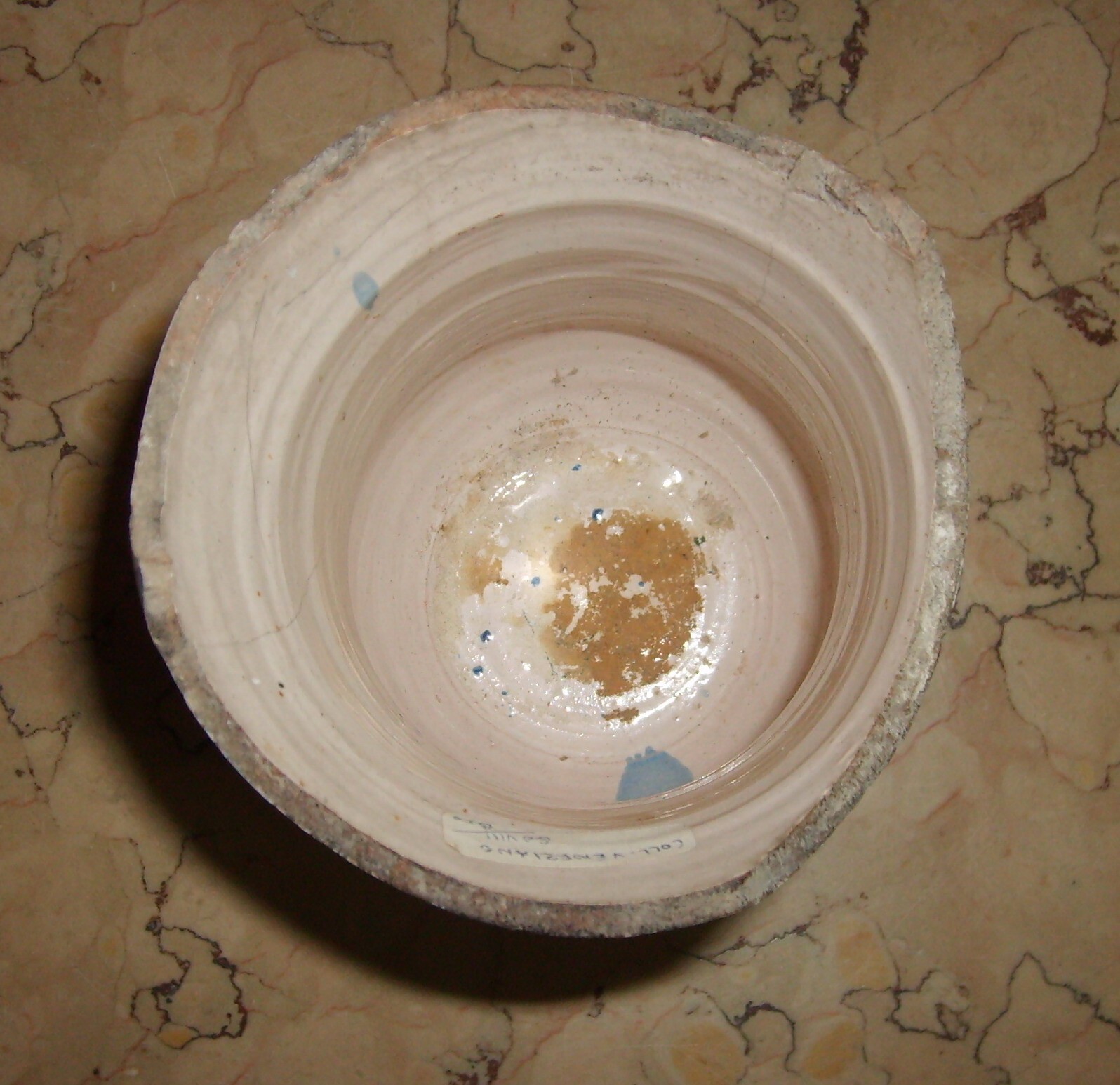 Antica Maiolica Meridionale Albarello Vaso Da Farmacia Veduta Paesaggistica '700