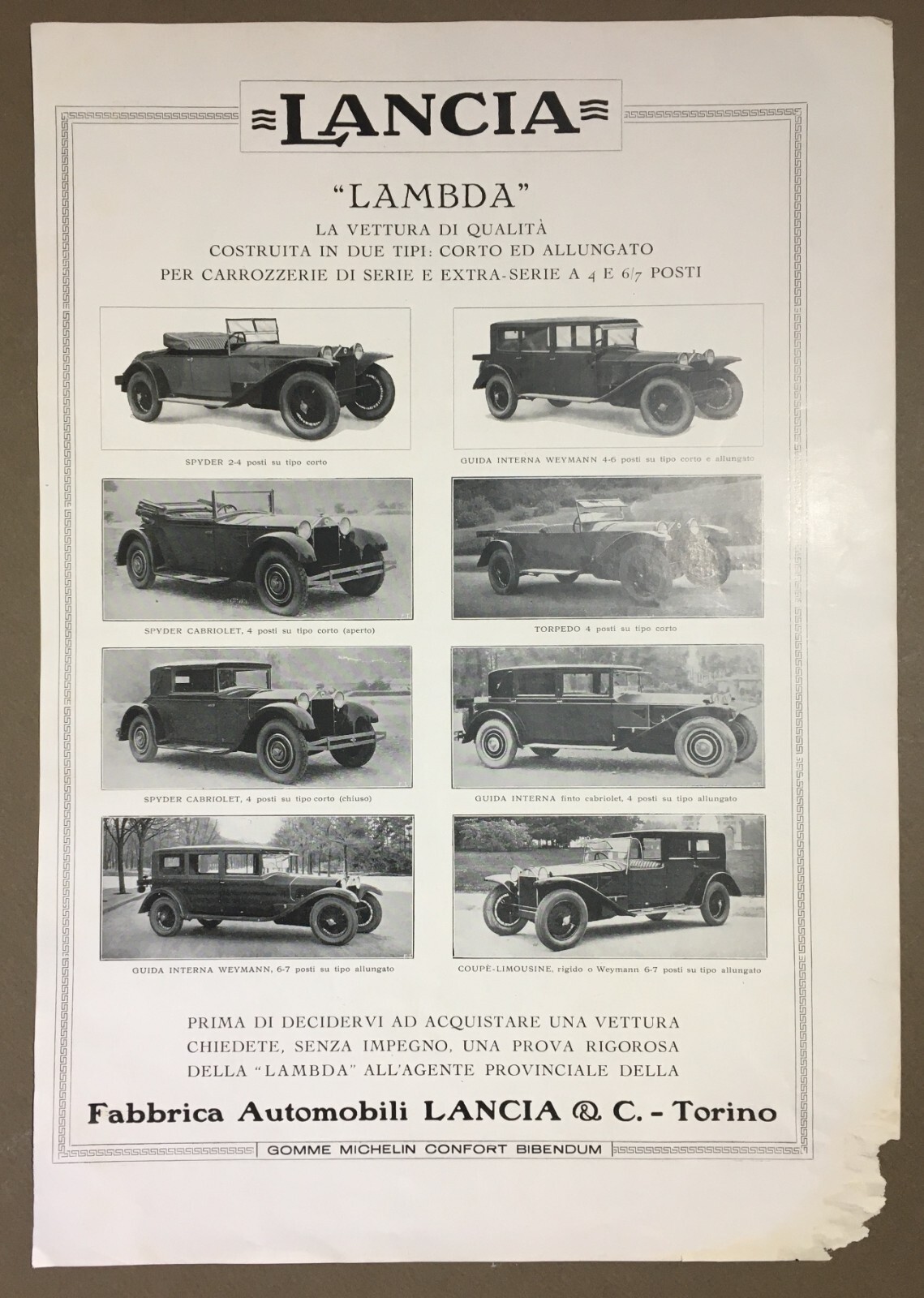 Automobili, Motori, Lancia Lambda, Liquore Strega, Estintori Minimax, Incendio: Stampa Pubblicitaria