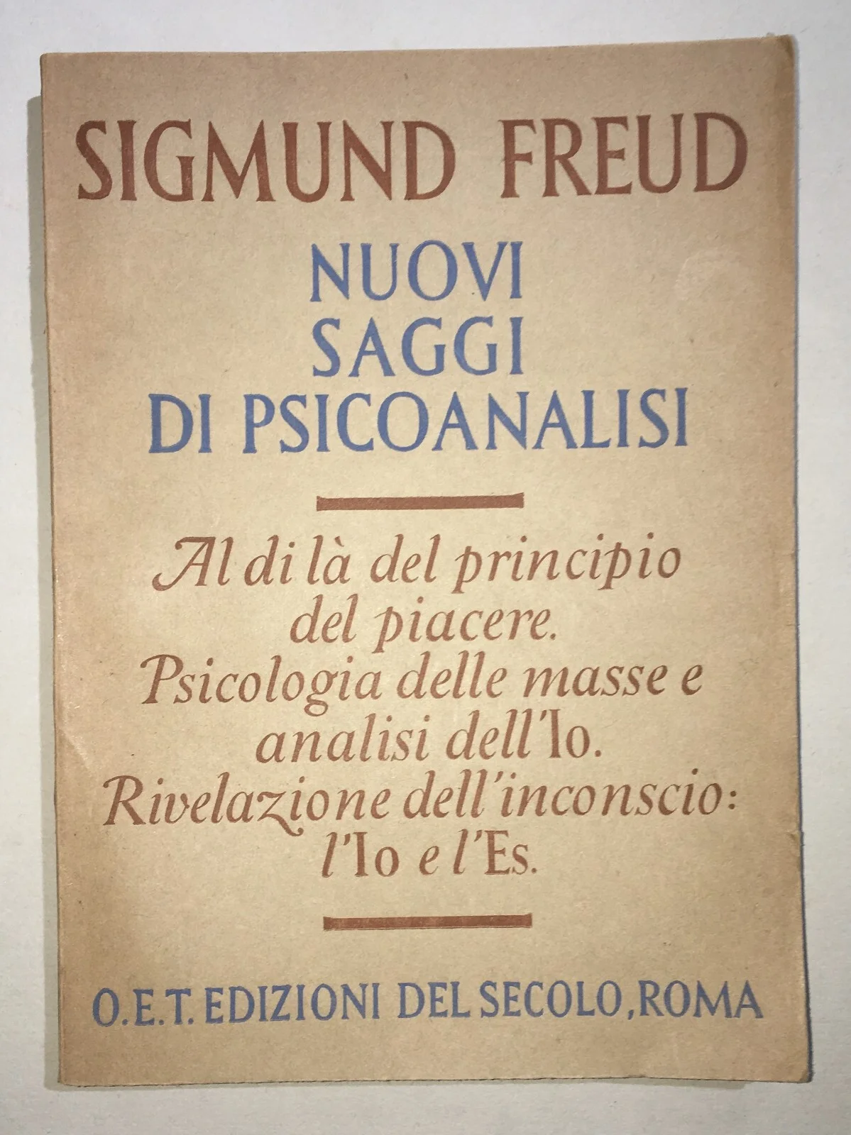 Sigmund Freud: Nuovi Saggi Di Psicoanalisi (1946)