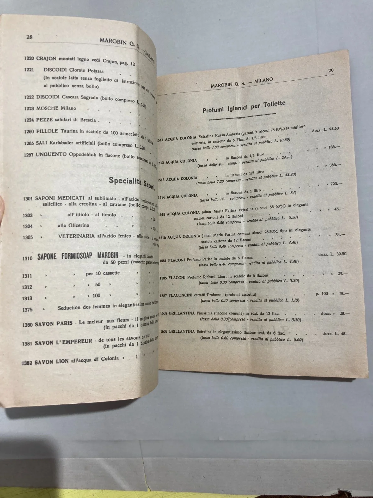 Medicina, Farmacia E Igiene: Catalogo Pubblicitario Marobin, 1922, foto 4 di 11