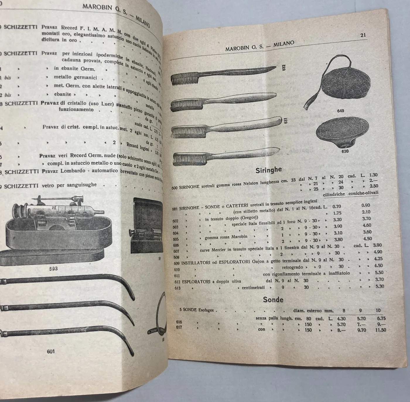 Medicina, Farmacia E Igiene: Catalogo Pubblicitario Marobin, 1922, foto 10 di 11