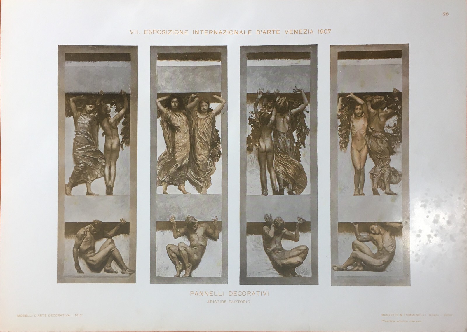 Arte Simbolismo Aristide Sartorio Esposizione Di Venezia 1907 Decorazioni