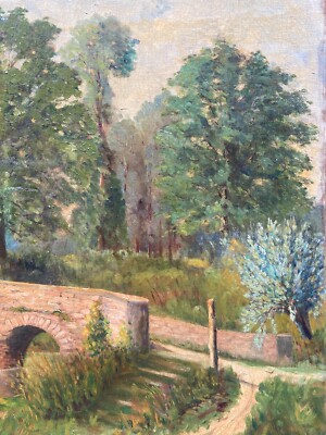 Arte Artista Dufour Paesaggio Con Ponte Antico Dipinto Firmato E Datato 1922