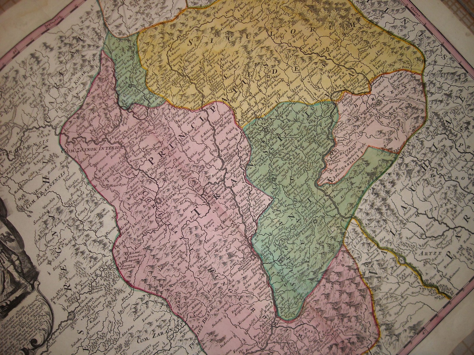 Mappa Della Transilvania Di Johann Baptist Homann, XVIII Secolo