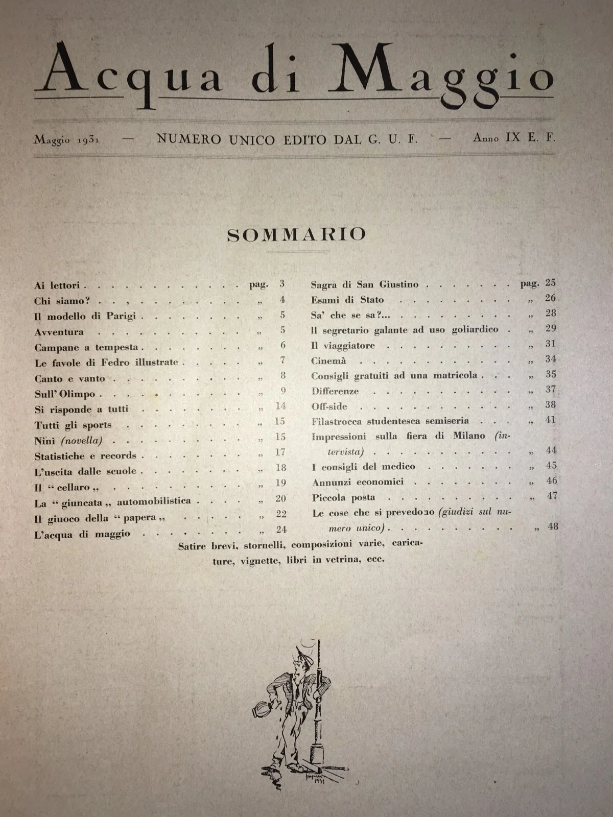 Chieti: "Acqua Di Maggio", Numero Unico Del G.U.F., 1931, foto 12 di 16