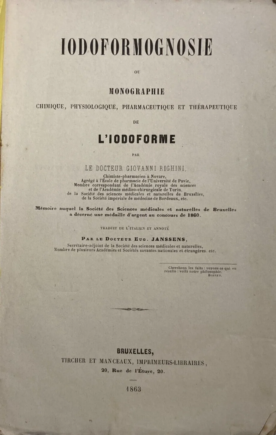 Medicina, Farmacia E Farmacologia: Monografia Dell'800 Sullo Iodoformio Di Righini, Novara, foto 2 di 9