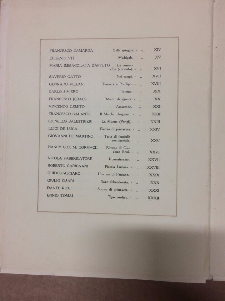 II Mostra Primaverile Di "Fiamma", Napoli 1923 Catalogo d'Arte