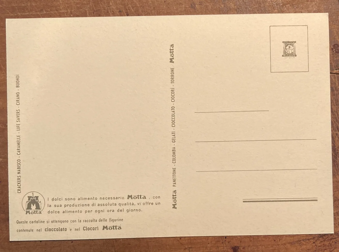 Pubblicitaria Motta Cartolina Cartografica Folklorica Campania, Puglia, Basilicata, foto 2 di 3
