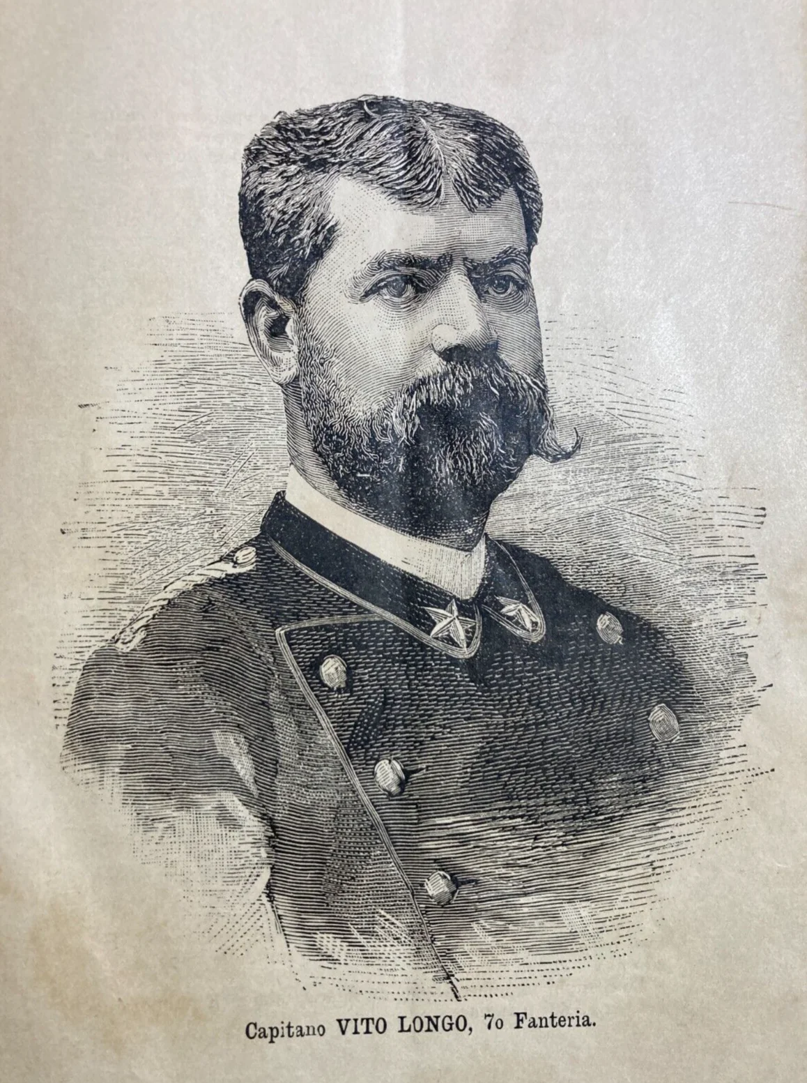 Militaria. Fanteria. Stampa Da Collezione: Capitano Vito Longo, foto 3 di 3