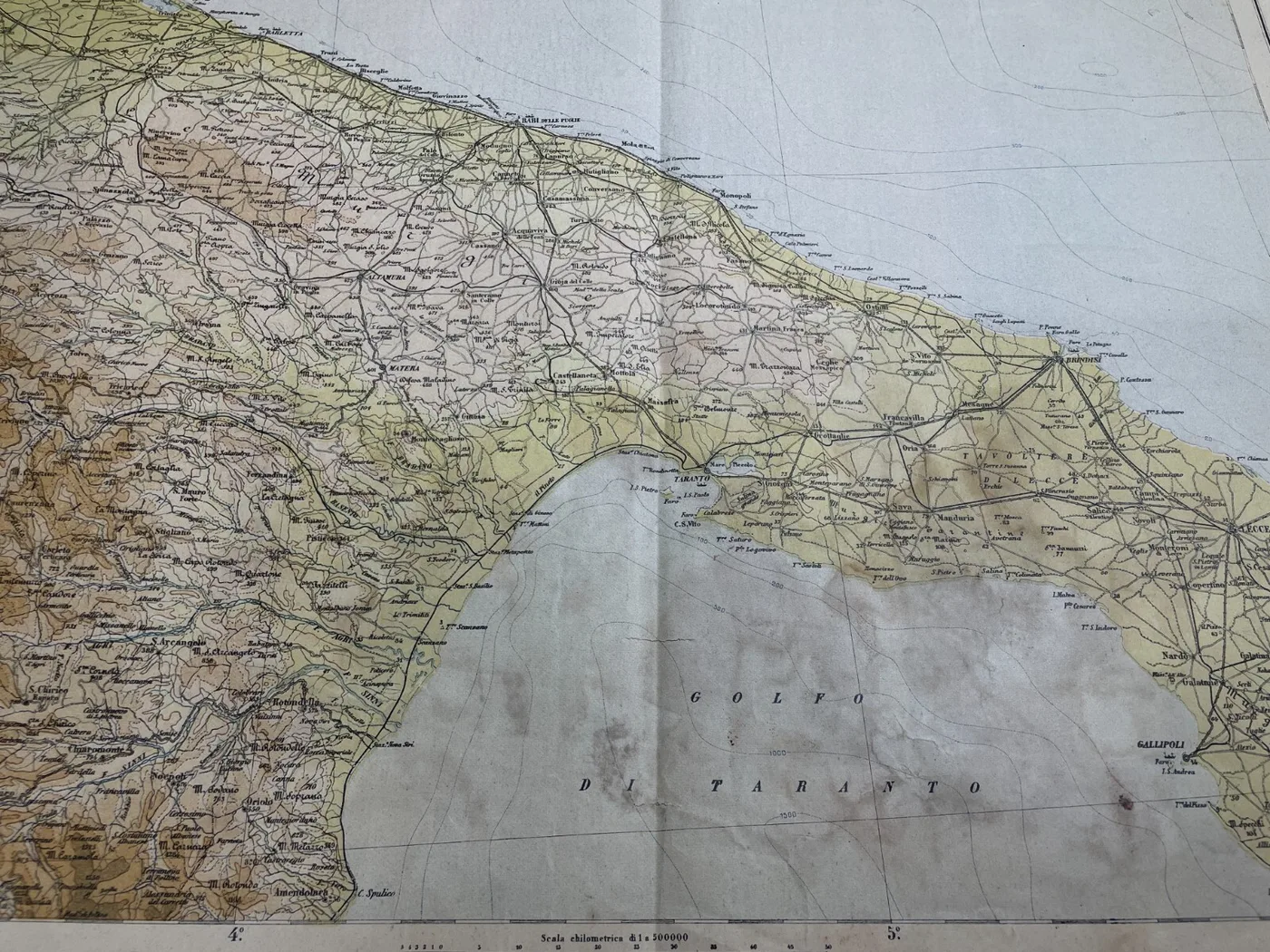 Puglia, Basilicata, Bari, Potenza, Salento, Taranto, Policastro: Antica Cartografia, foto 4 di 12