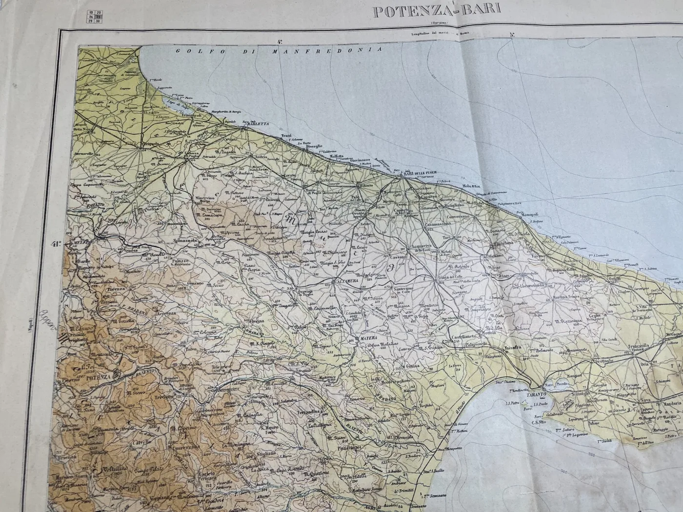 Puglia, Basilicata, Bari, Potenza, Salento, Taranto, Policastro: Antica Cartografia, foto 5 di 12
