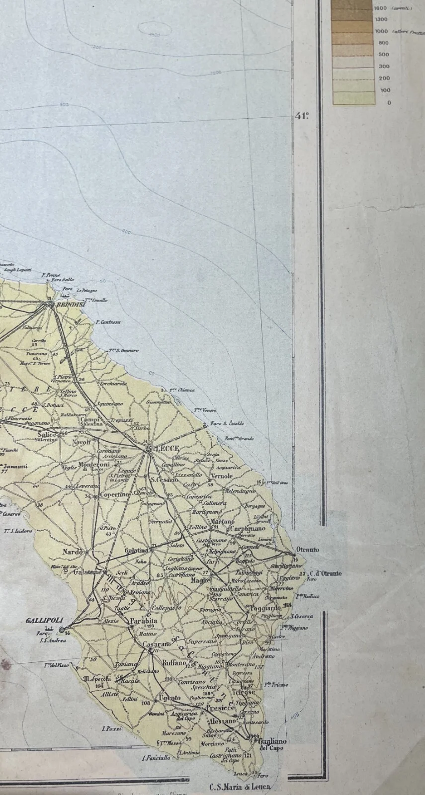 Puglia, Basilicata, Bari, Potenza, Salento, Taranto, Policastro: Antica Cartografia, foto 3 di 12