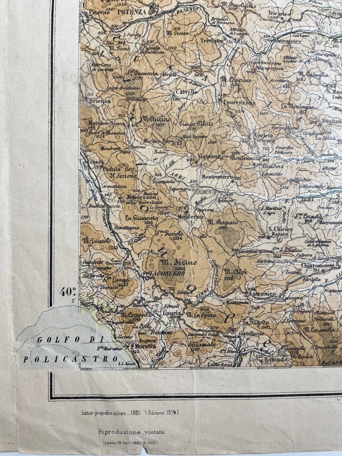 Puglia, Basilicata, Bari, Potenza, Salento, Taranto, Policastro: Antica Cartografia, foto 7 di 12