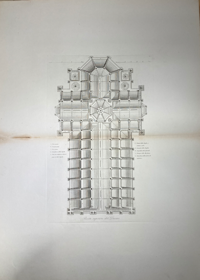 Architettura In Lombardia: Milano, Pianta Superiore Del Duomo. Antica Incisione