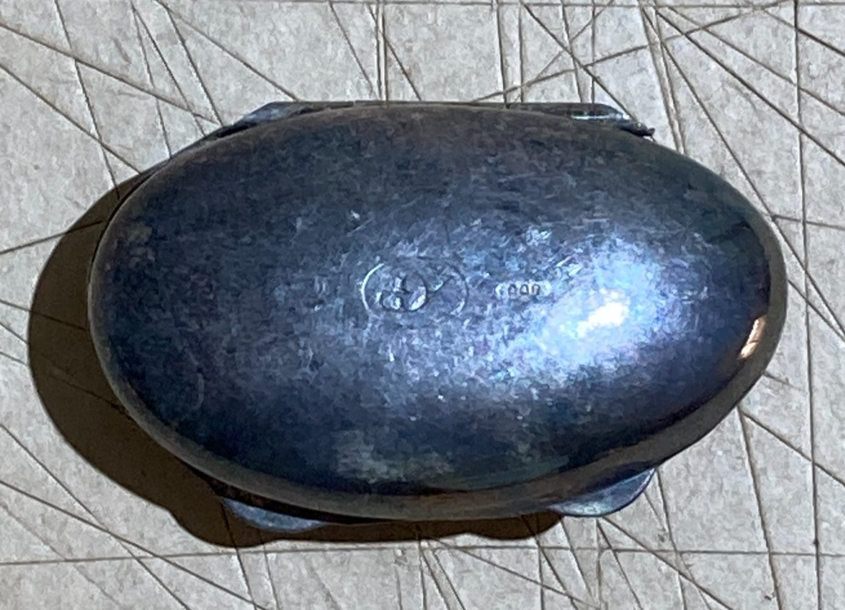 Scatolina Porta Pillole Ovale In Argento 800 Punzonata AGP