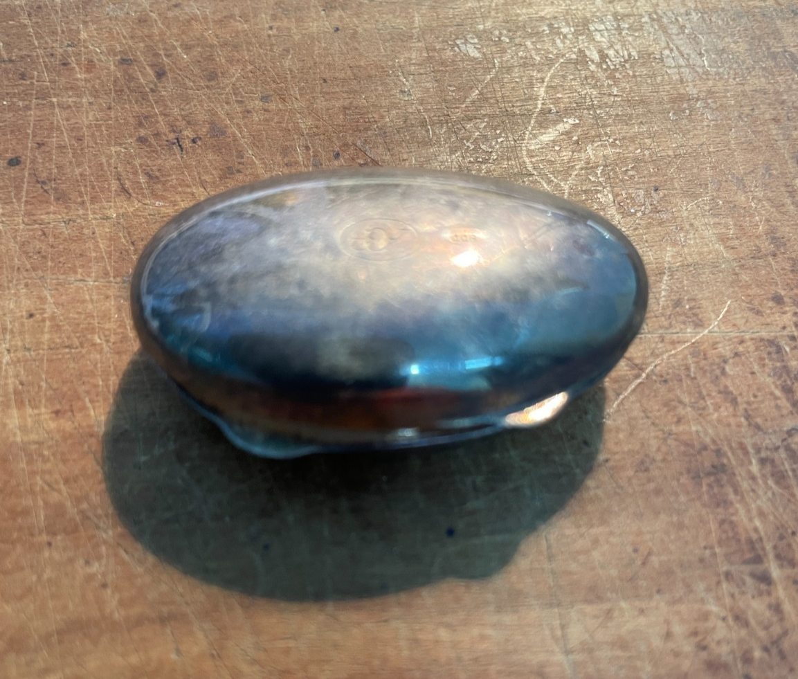 Scatolina Porta Pillole Ovale In Argento 800 Punzonata AGP