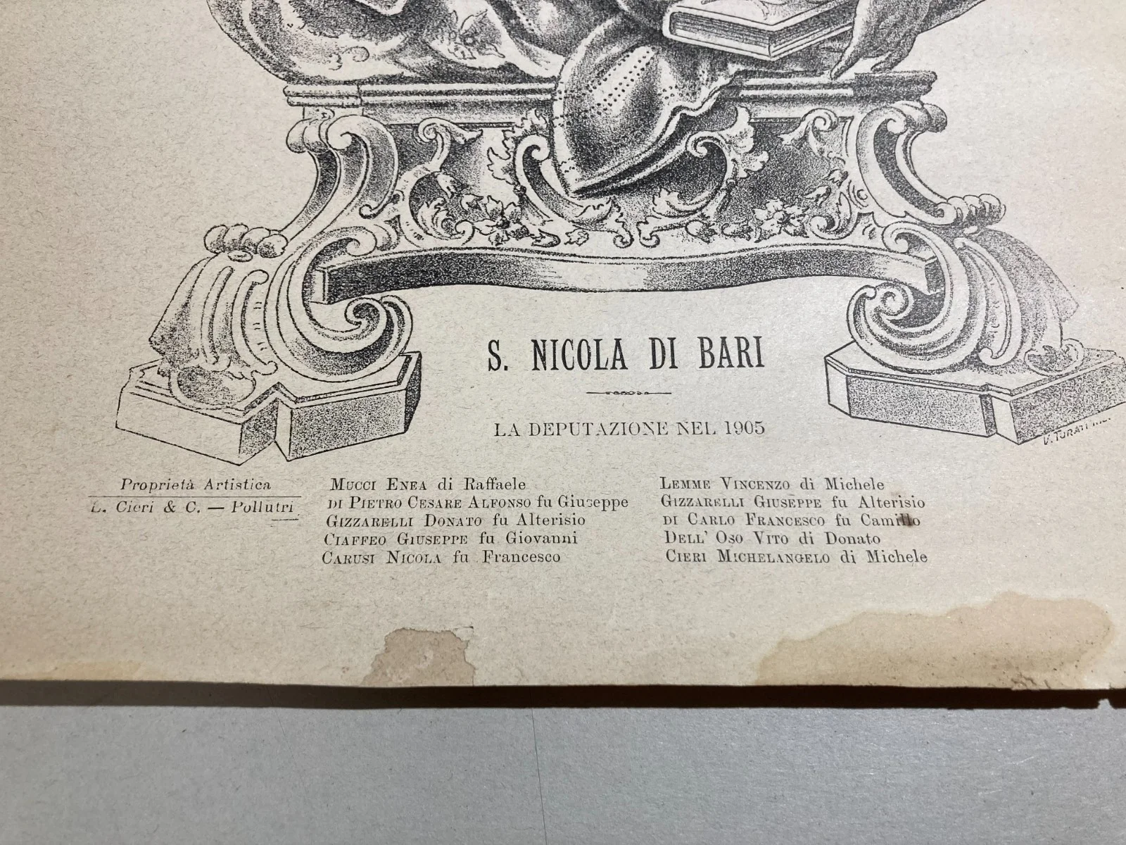 San Nicola di Bari, Tipolitografia Cieri di Pollutri, 1905