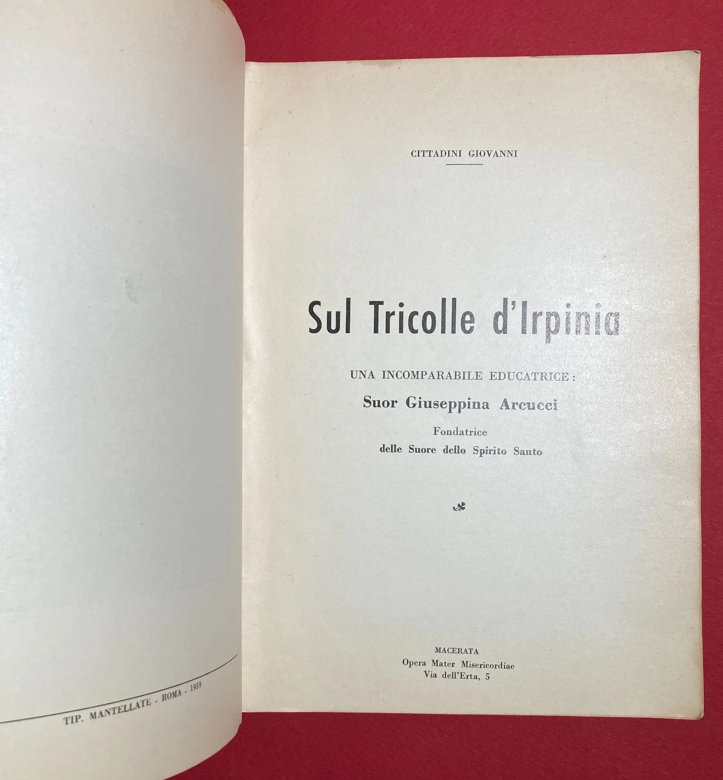 Sul Tricolle dell'Irpinia: Suor Giuseppina Arcucci, 1959, foto 3 di 14