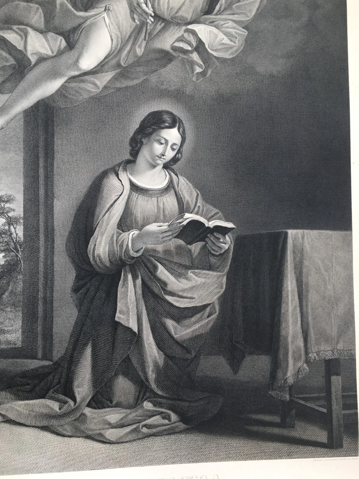 L'Annunzianda, Acquaforte di Guadagnini da Guercino, 1850, foto 4 di 19